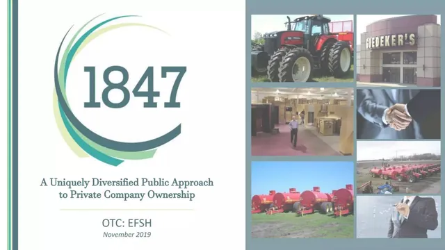1847 Holdings LLC pitch deck cover