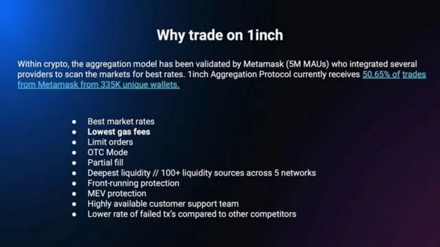 Product / solution slide 4 from 1inch Network