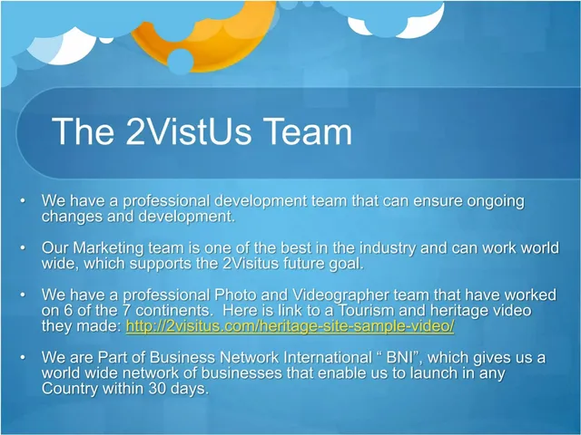 Team slide 3 from 2VisitUs