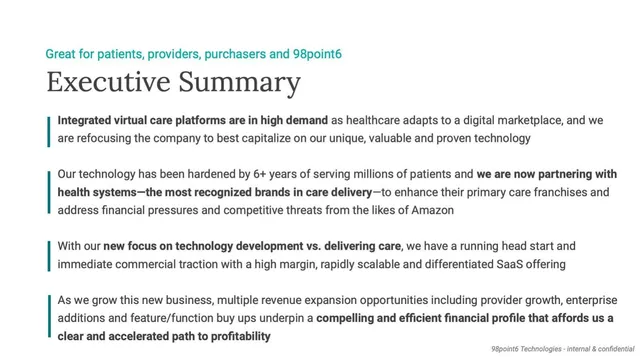 Company overview slide 2 from 98point6 Technologies