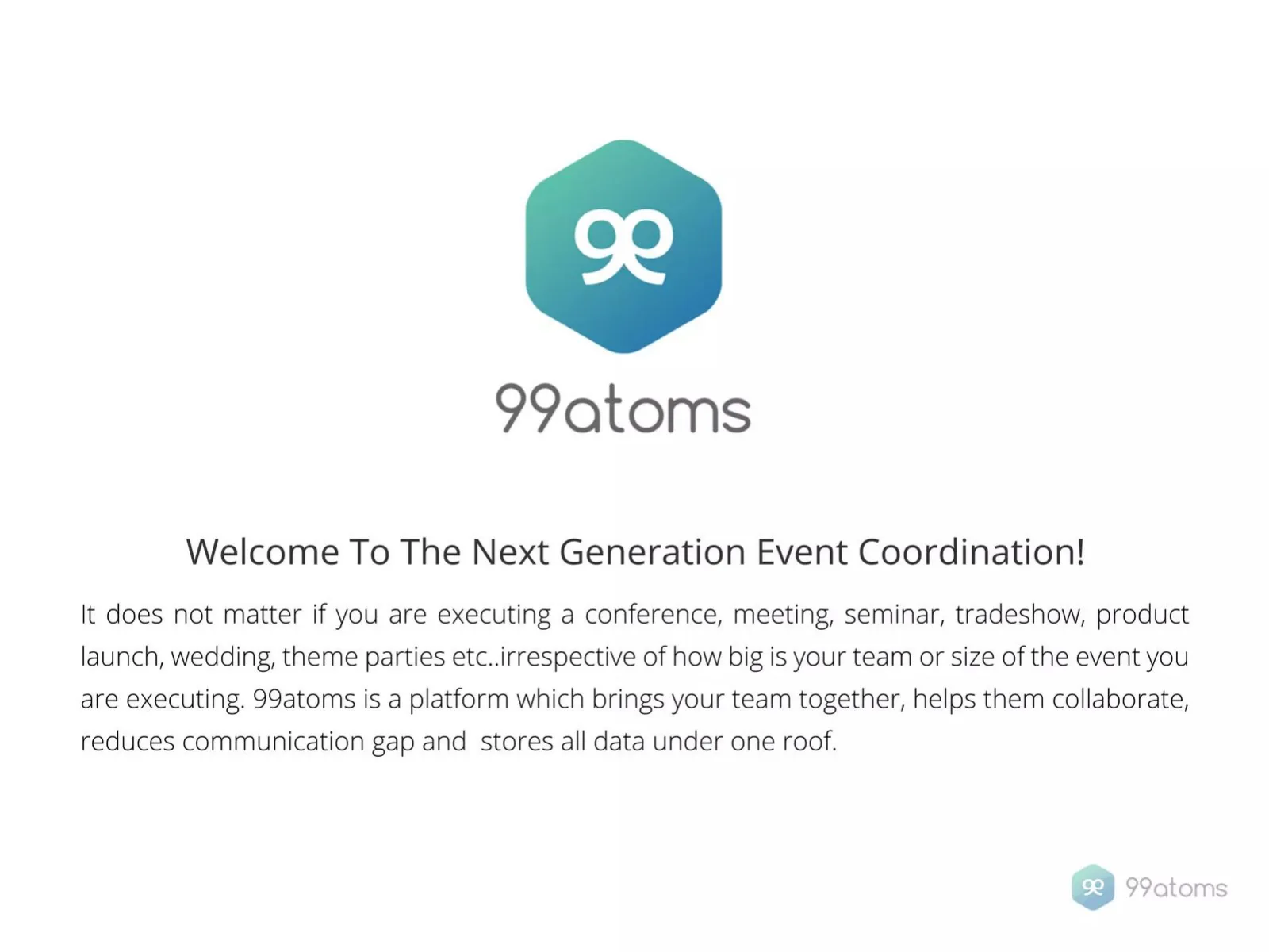 99atoms pitch deck slide