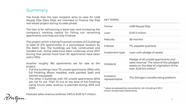 Ask & use of funds slide 4 from UAB Naujoji Elija