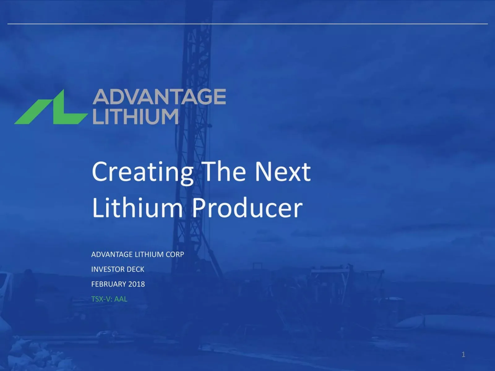 Advantage Lithium Corp pitch deck slide