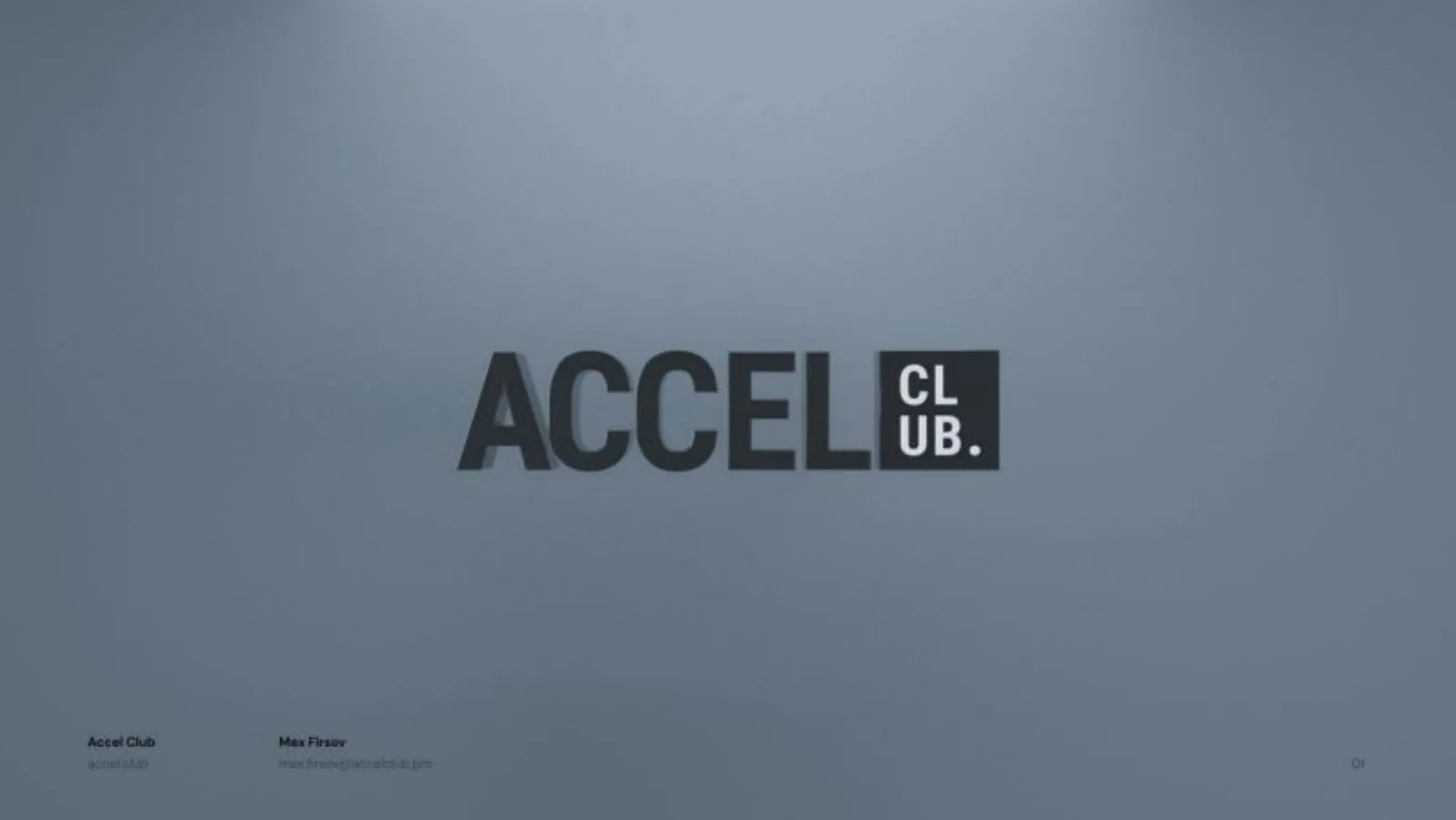 Accel Club pitch deck slide