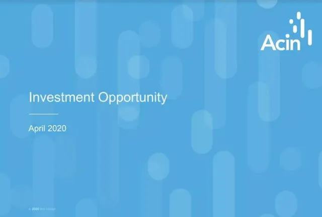 Acin pitch deck cover