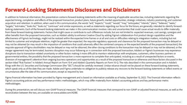 Disclaimer slide 2 from Figma (Acquisition by Adobe)