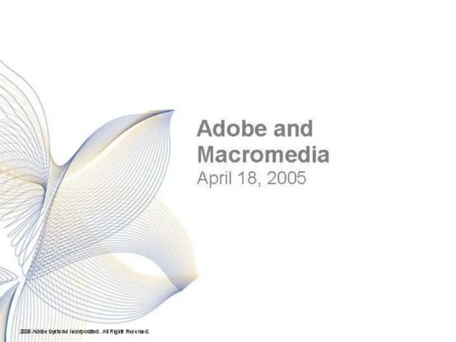 Adobe × Macromedia pitch deck cover