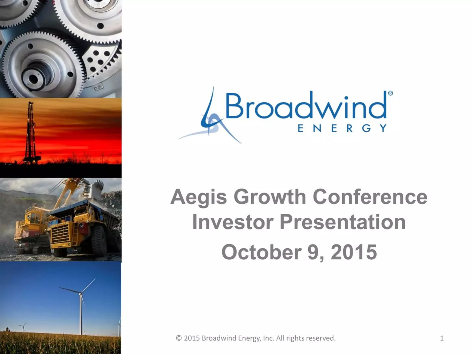 Broadwind Energy pitch deck slide