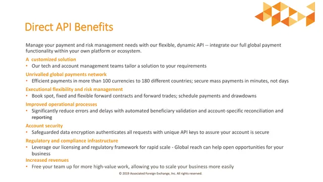 Product / solution slide 7 from AFEX Integrated Solutions (Associated Foreign Exchange, Inc.)
