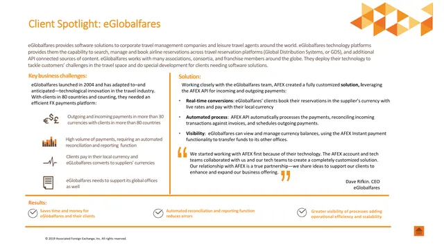 Product / solution slide 8 from AFEX Integrated Solutions (Associated Foreign Exchange, Inc.)