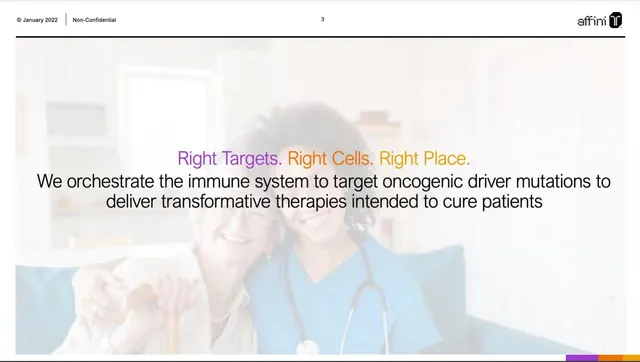 Vision slide 3 from Affini-T Therapeutics