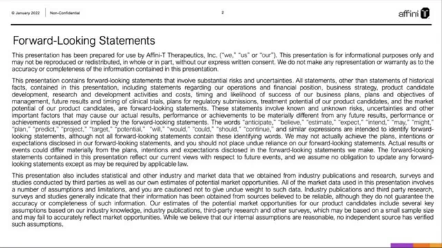 Disclaimer slide 2 from Affini-T