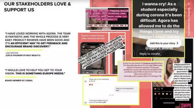 Reviews / testimonials / feedback slide 10 from Agora