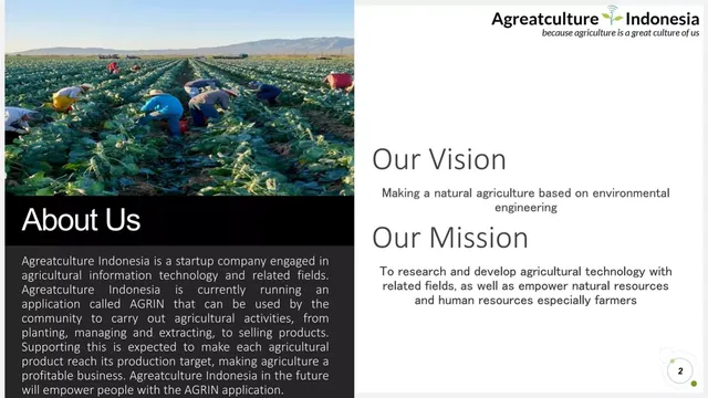 Vision slide 2 from Agreatculture Indonesia