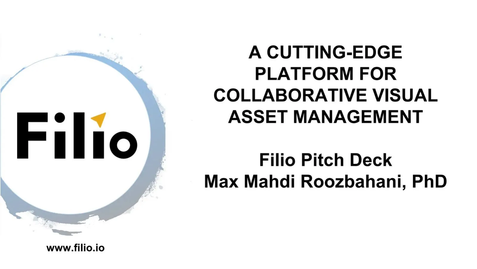 Filio pitch deck slide