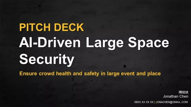 AI-Driven Large Space Security pitch deck cover