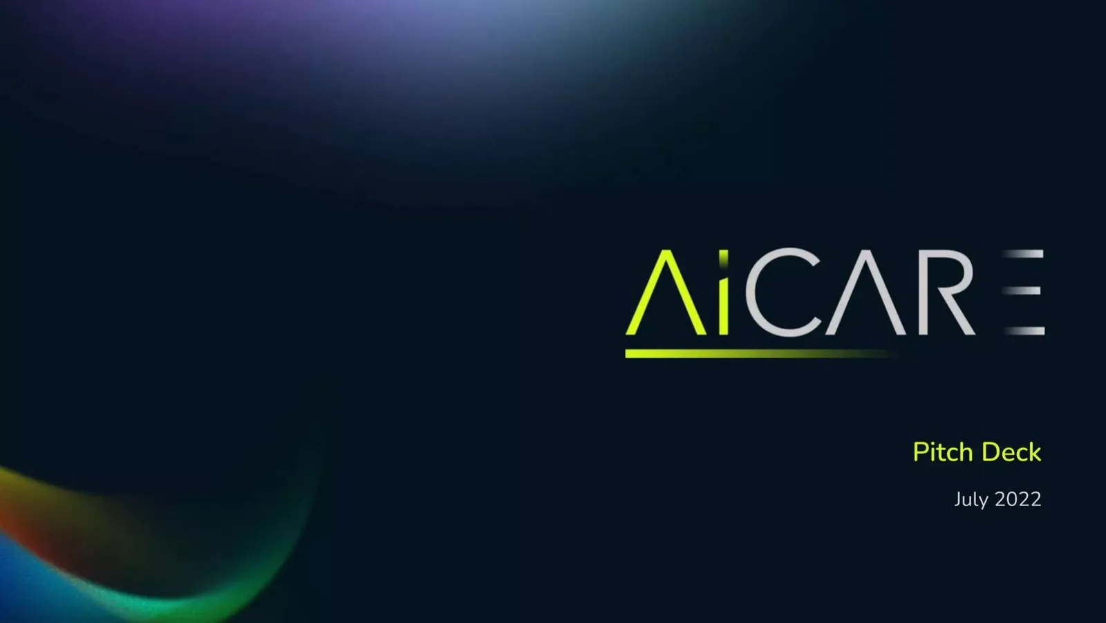 AiCare Limited pitch deck slide