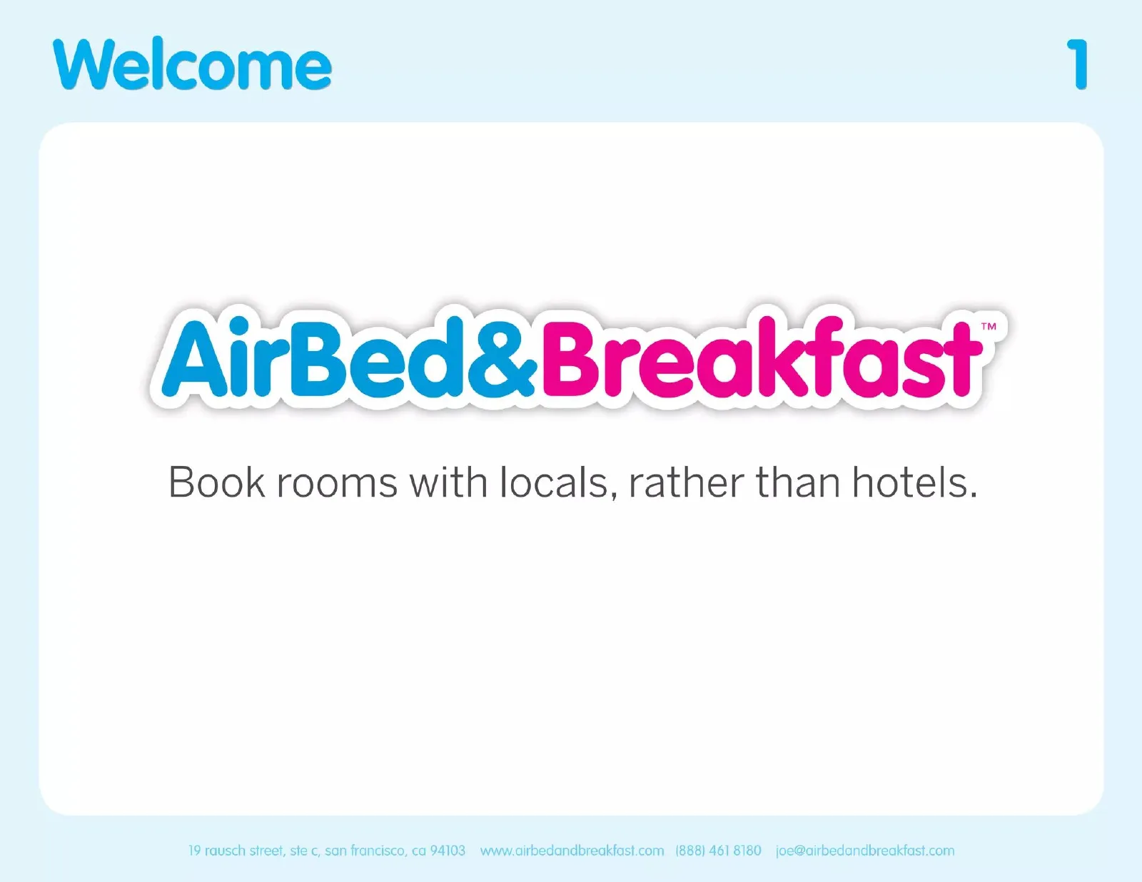 AirBed&Breakfast pitch deck slide