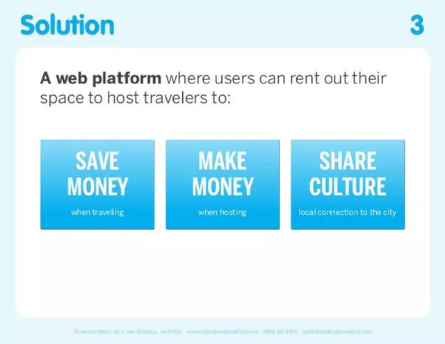 Product / solution slide 3 from AirBed&Breakfast (Airbnb)