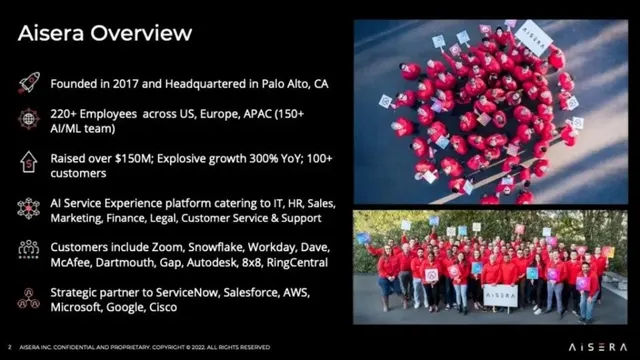 Company overview slide 2 from Aisera