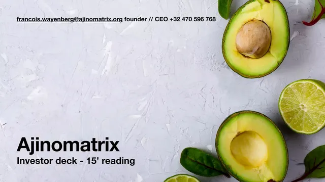 Ajinomatrix pitch deck cover