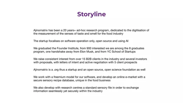 Company overview slide 3 from Ajinomatrix