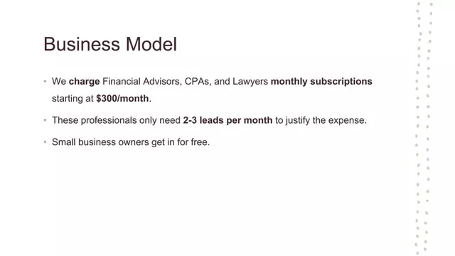 Business model / revenue streams slide 6 from Akmazio Thrift