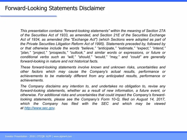Disclaimer slide 2 from Alpine 4 Technologies