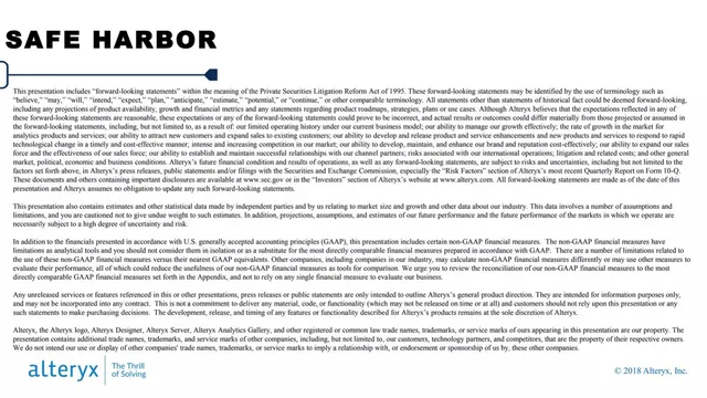 Disclaimer slide 2 from Alteryx