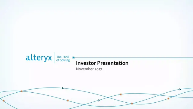 Alteryx pitch deck cover