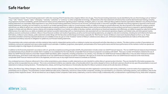 Disclaimer slide 2 from Alteryx