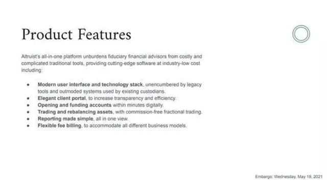 Product / solution slide 8 from Altruist