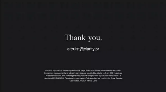 Disclaimer slide 10 from Altruist