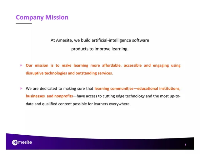 Vision slide 3 from Amesite Inc.