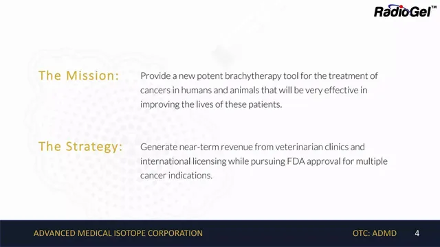 Product / solution slide 4 from Advanced Medical Isotope Corporation (AMI)