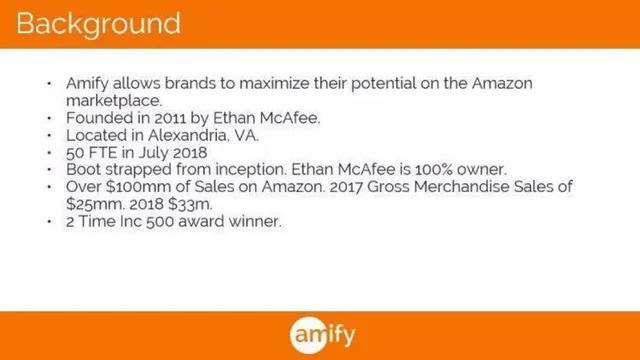 Company overview slide 2 from Amify