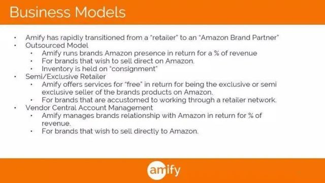 Business model / revenue streams slide 7 from Amify