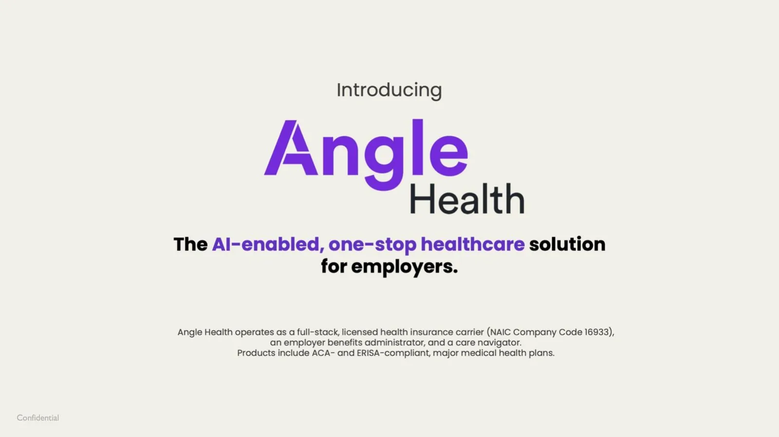 Angle Health pitch deck slide