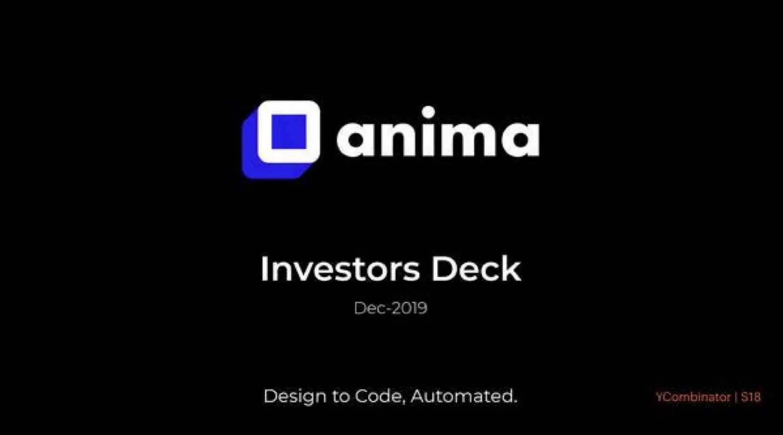 Anima pitch deck slide