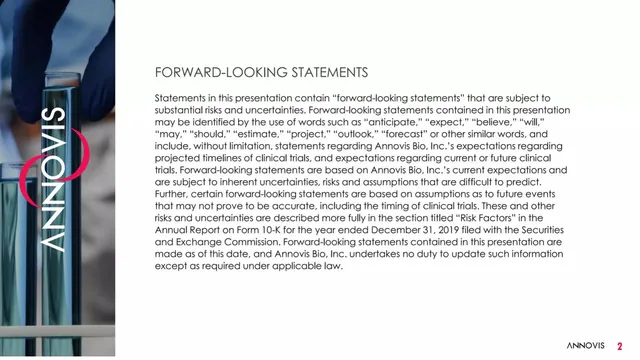 Disclaimer slide 2 from Annovis