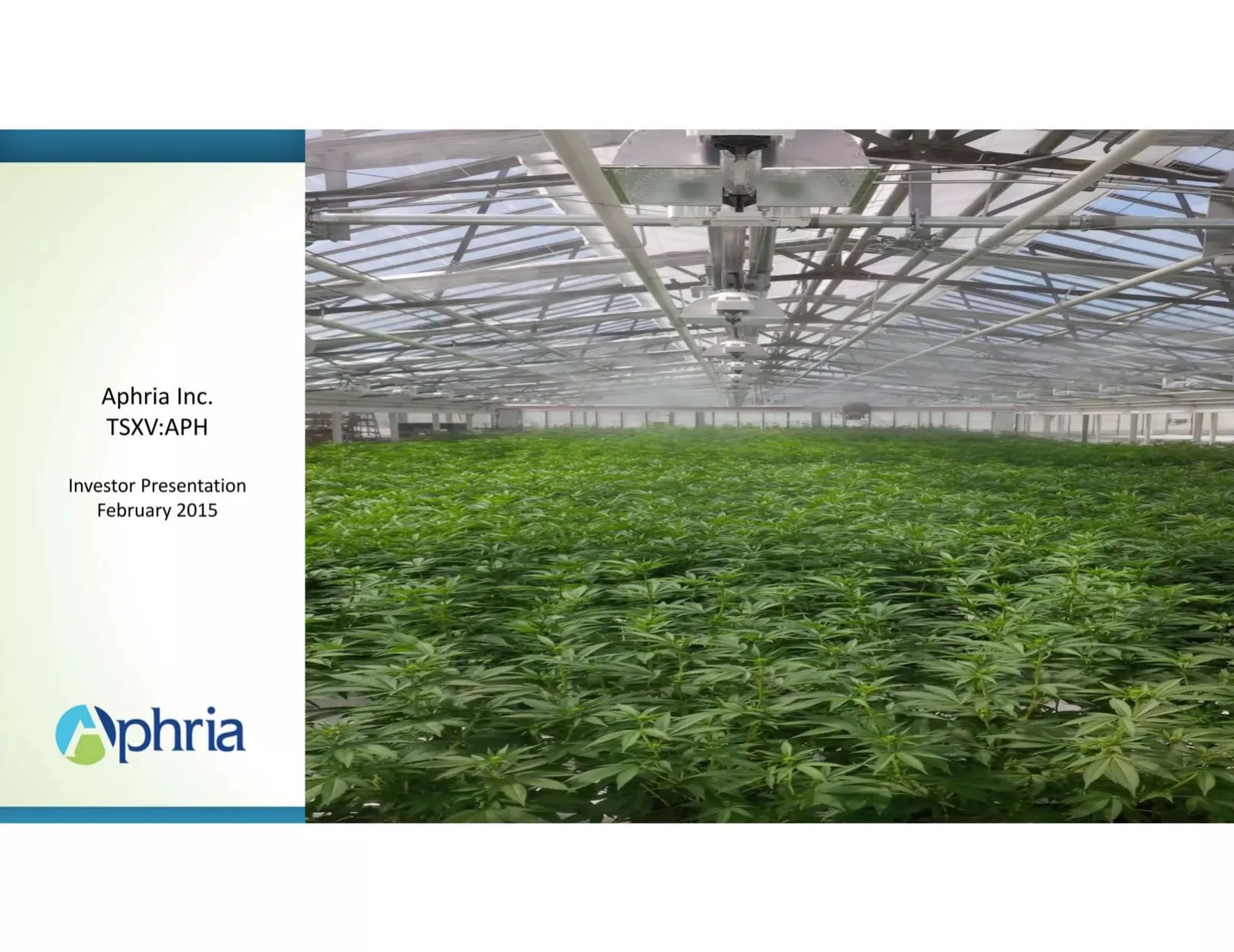 Aphria Medical Marijuana pitch deck slide