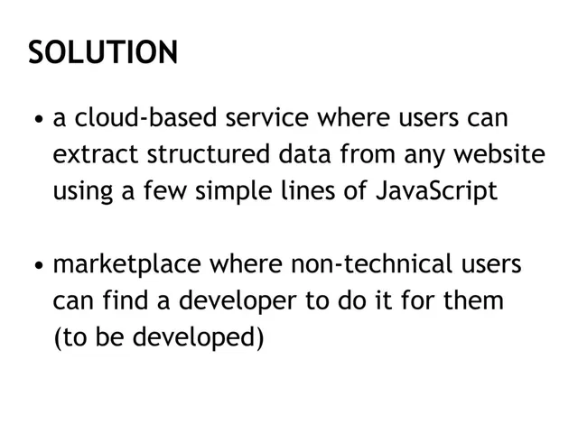 Product / solution slide 6 from Apifier (now Apify)
