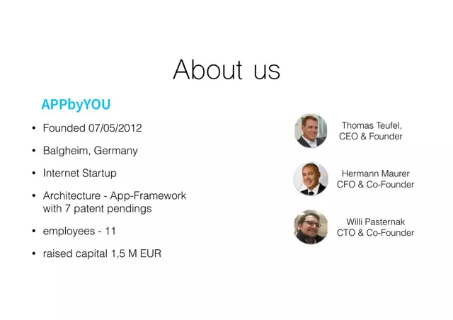 Company overview slide 2 from APPbyYOU