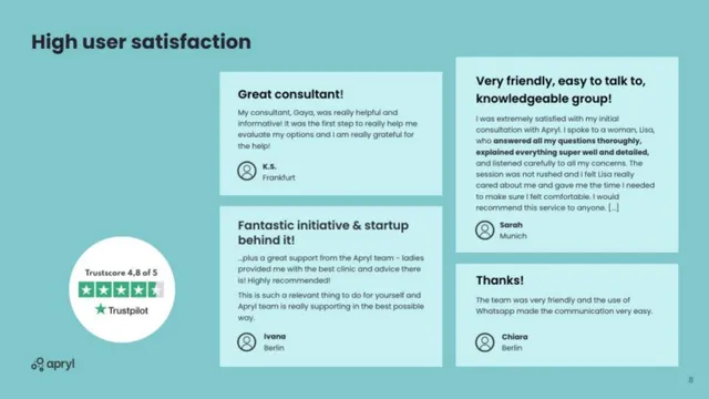 Reviews / testimonials / feedback slide 8 from Progyny (formerly Apryl)