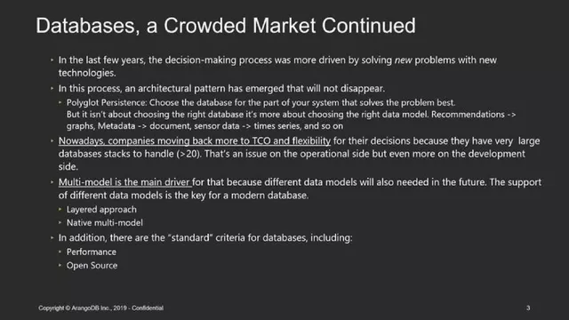 Market analysis / overview slide 3 from ArangoDB