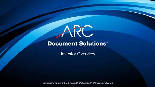 ARC Document Solutions pitch deck cover