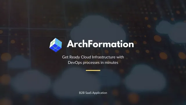 ArchFormation pitch deck cover