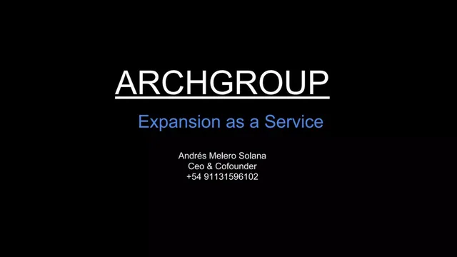 Archgroup pitch deck cover