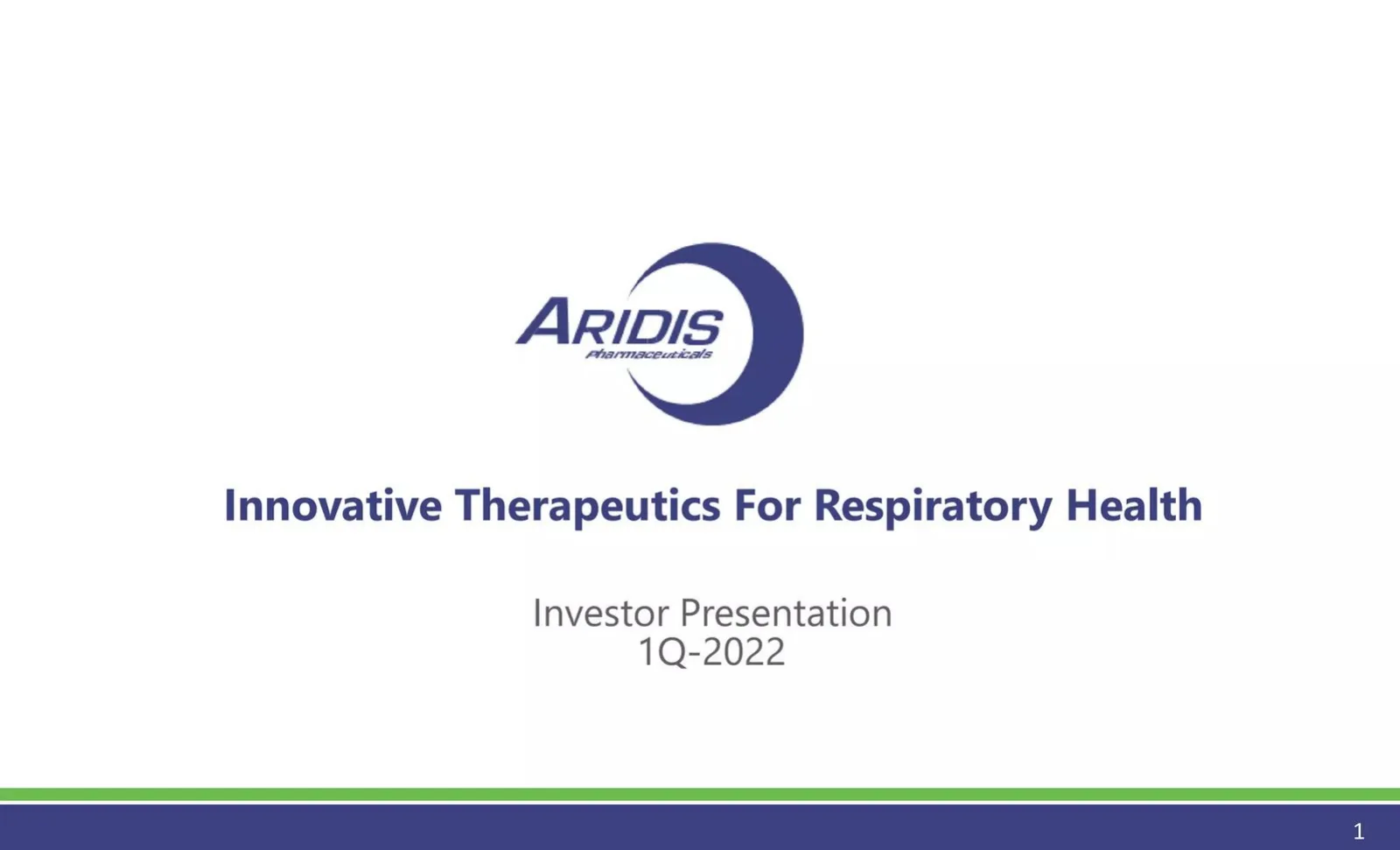 Aridis Pharmaceuticals pitch deck slide