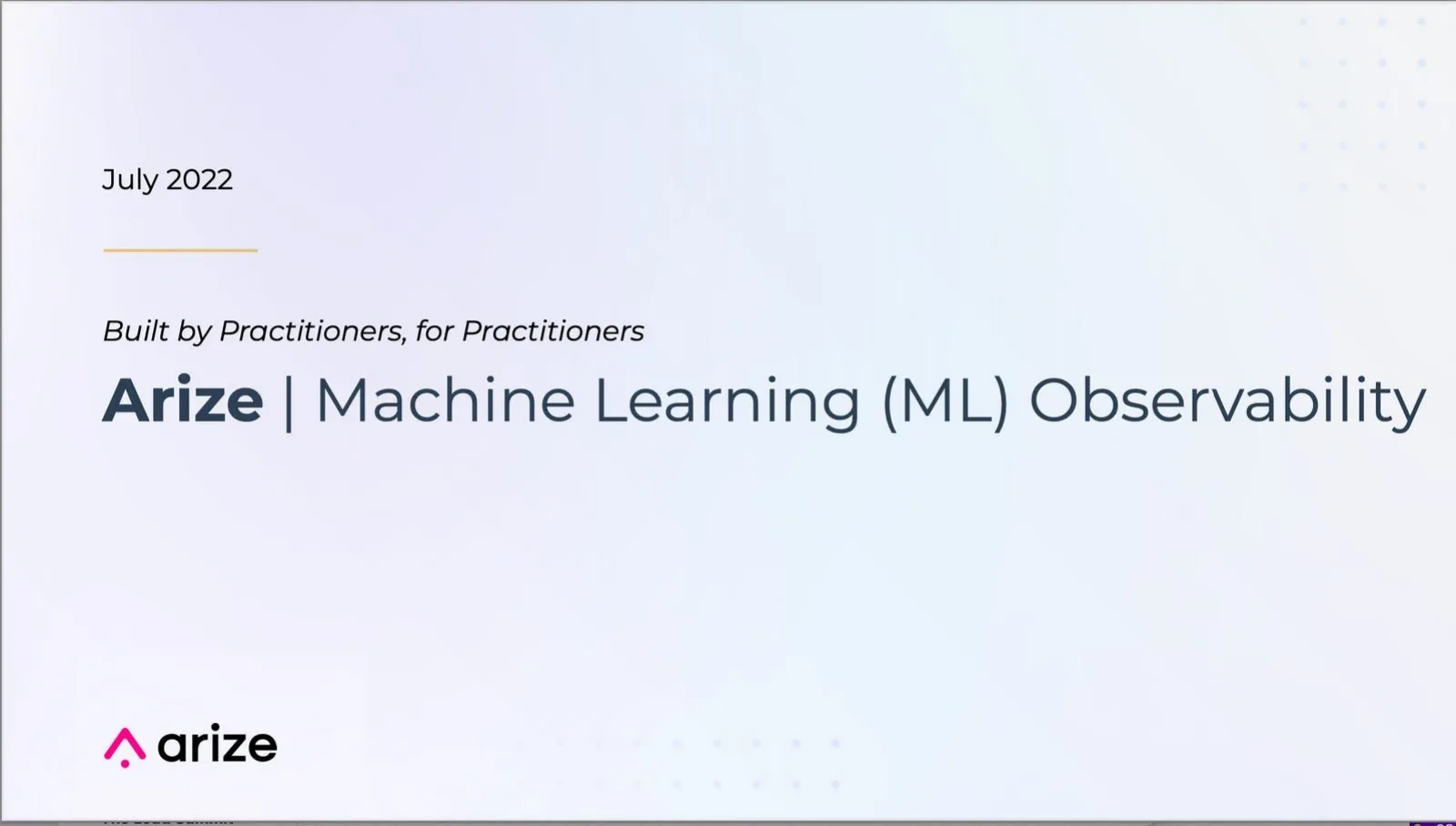 Arize AI pitch deck slide